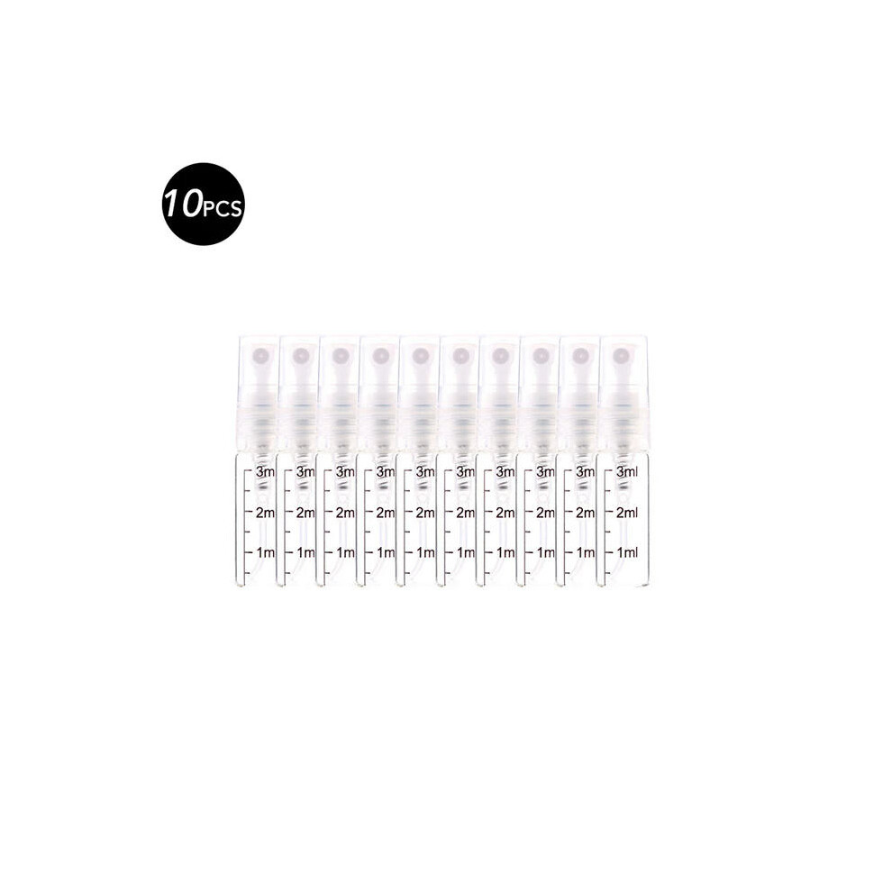 (10pcs 3ml marks) 10/20/50PCS 3ml 5ml 10ml Perfume Refillable Spray Bottle Portable Glass Atomizer Container Small Sample With Dispenser Tool