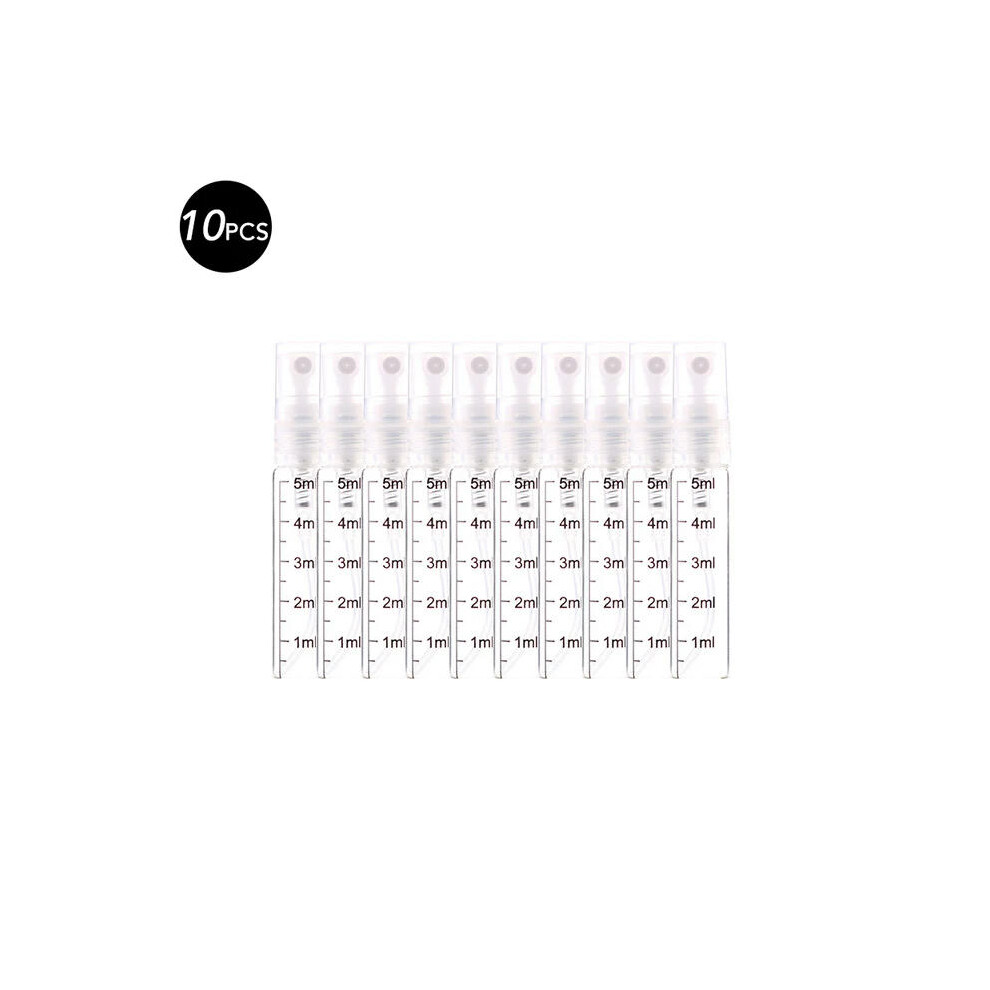 (10pcs 5ml marks) 10/20/50PCS 3ml 5ml 10ml Perfume Refillable Spray Bottle Portable Glass Atomizer Container Small Sample With Dispenser Tool