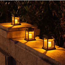 (3PCS) 3x Solar Powered LED Lantern Lights Waterproof Lamp Hanging Outdoor Garden Lawn