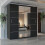 (150 m ) Black Sliding Double Door Wardrobe 3