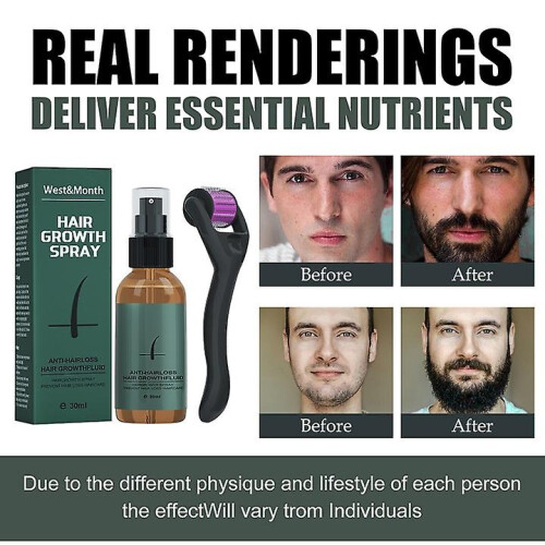 30ml Beard Growth Kit, Beard Kit With Beard Roller Beard Growth Serum Spray, Beard Growth 2