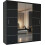 (203 cm ) Black Sliding Double Door Wardrobe 1