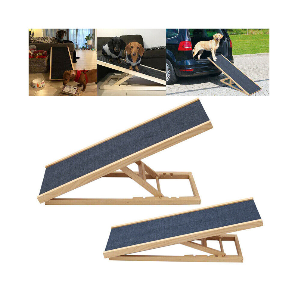 (70cm(2 Height Adjustable)) Folding Dog Ramp, Safety Ramps with Non-slip Surface, Height Adjustable, Lightweight Portable Pet Ramp for Cars, Trucks an