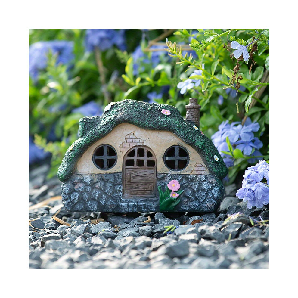 (1pc) 1pc Solar Fairy Garden House Statue Lights