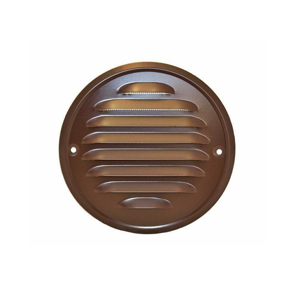 Metal Brown Round Air Vent Grille 100Mm / 130Mm 5056517972397