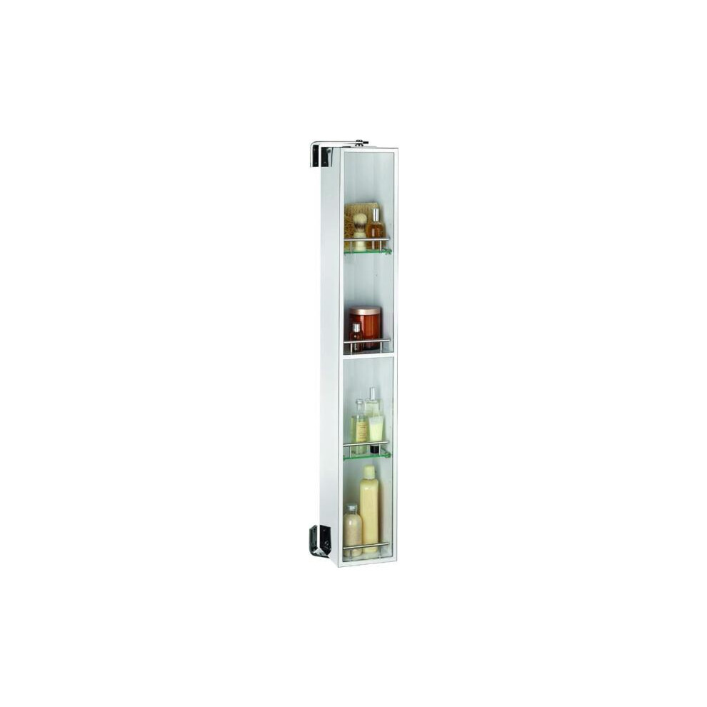 Croydex 1200 mm Ottawa Stainless Steel Spinning Cabinet with Mirror and Shelves