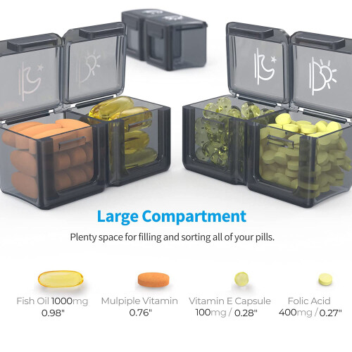 Monthly Pill Box 31 Day AM/PM Daily Pill Case 32 Compartments 1