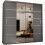 (Grey, 150) Dubna Double Mirror Sliding Door Wardrobe 1