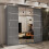 (Grey, 180) Dubna Double Mirror Sliding Door Wardrobe 3