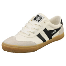 (8) Gola Badminton Mens Casual Trainers in Off White Black