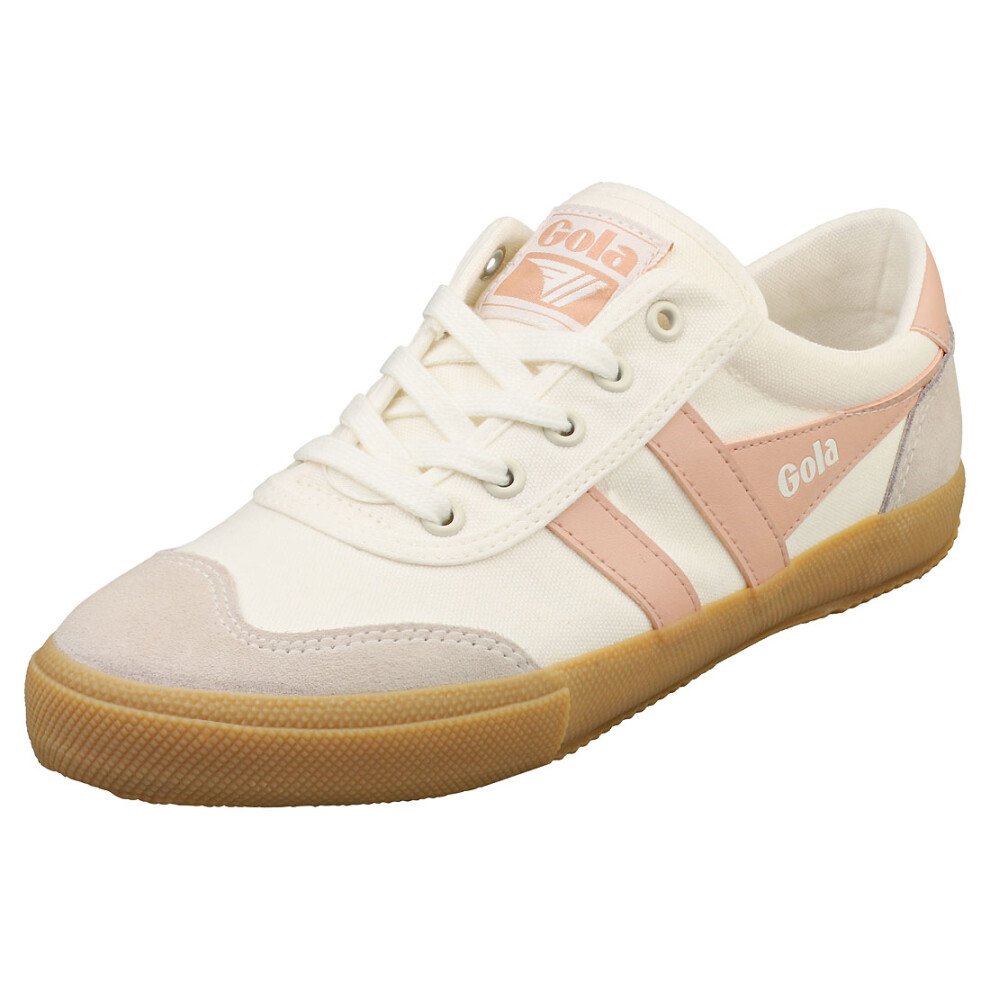 (5) Gola Badminton Womens Fashion Trainers in Off White Pink