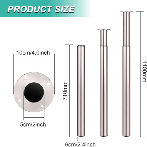 710-1100mm Adjustable Bar Table Leg Telescopic 1