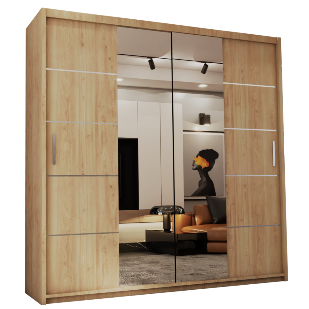 Ribon Sliding Mirror Door Wardrobe 120cm X 217cm