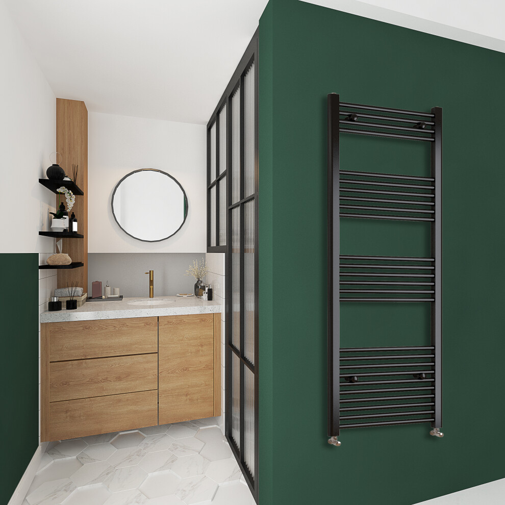 Clearance Sale Straight Bathroom Radiator Black 1600x450mm