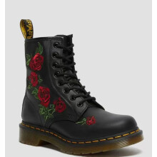 (Reddish black, 41) Oversized Lace-up Casual Square Heel Boots Featuring Ethnically Embroidered Martin Boots In