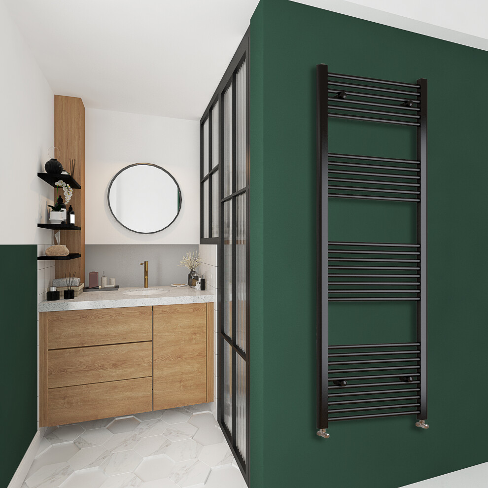 Clearance Sale Straight Bathroom Radiator Black 1800x450mm