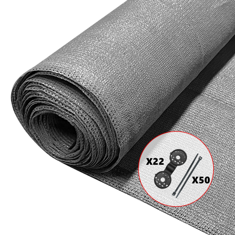 Vounot 1X10m Privacy Netting 150 G/M² Hdpe Shading Net, 85% Shading Rate, Grey