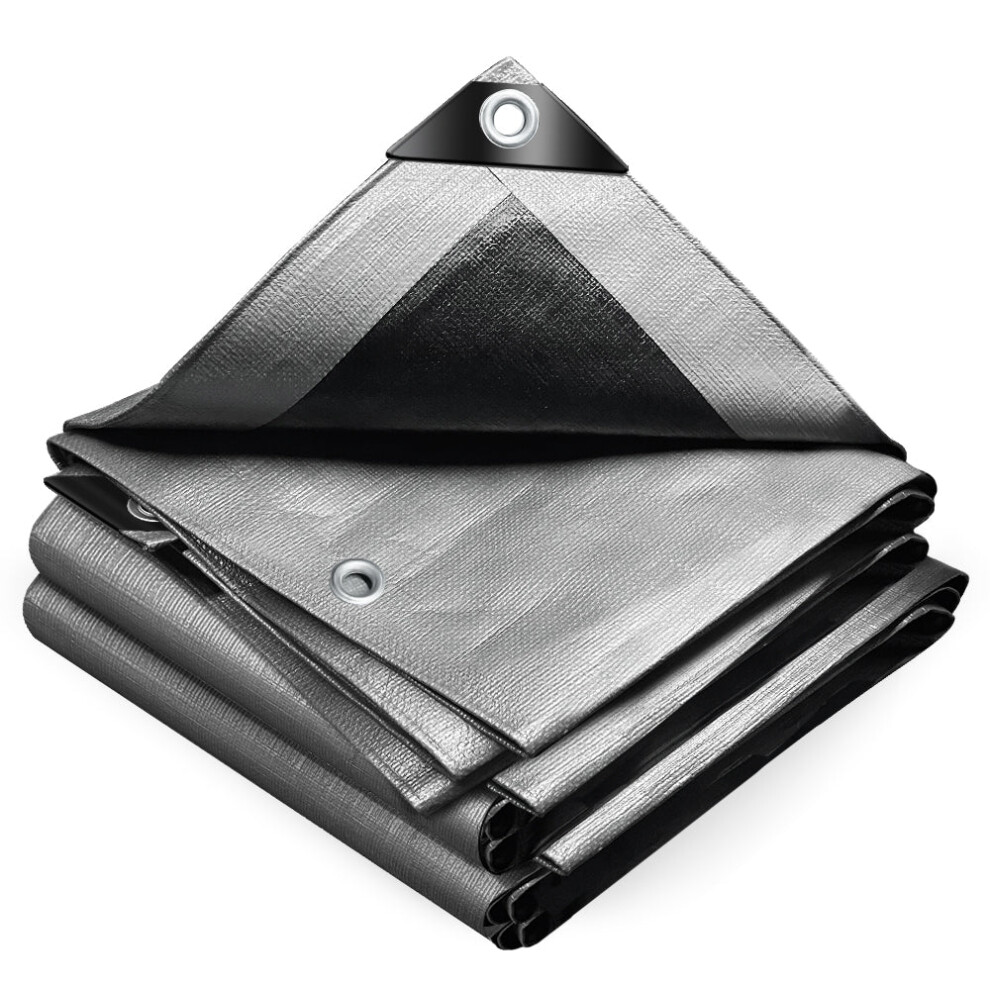 VOUNOT 4x6m Tarpaulin Heavy Duty 240 g/mÂ² Waterproof Tarp Grey-image-OPC-PBBVKD7-NEW