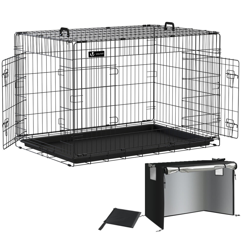 ‎Vounot Vounot Dog Crate Portable Foldable Secure Pet Puppy Cage With Cover 48 Inches, Xxl