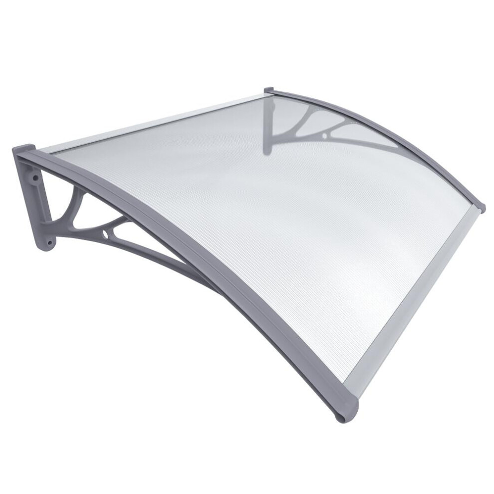 Vounot 100X80cm Front Door Canopy Porch Outdoor Awning, Rain Shelter, Grey