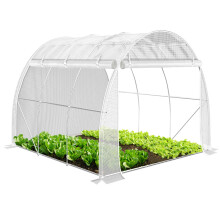 VOUNOT Polytunnel Greenhouse Gardening Walk In Grow House with Roll-up Side Walls, 3x2x2m 6m², White