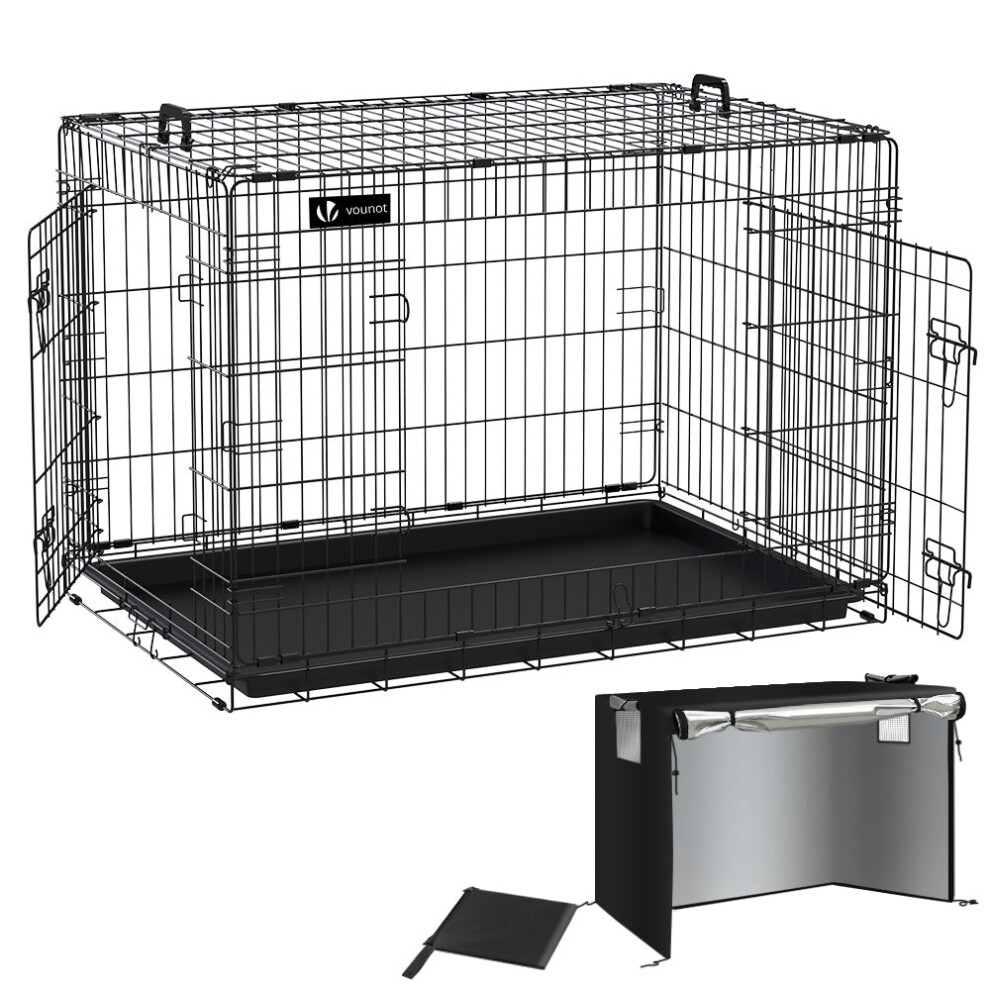 VOUNOT Dog Crate Portable Foldable Secure Pet Puppy Cage with Cover 42 Inches, XL