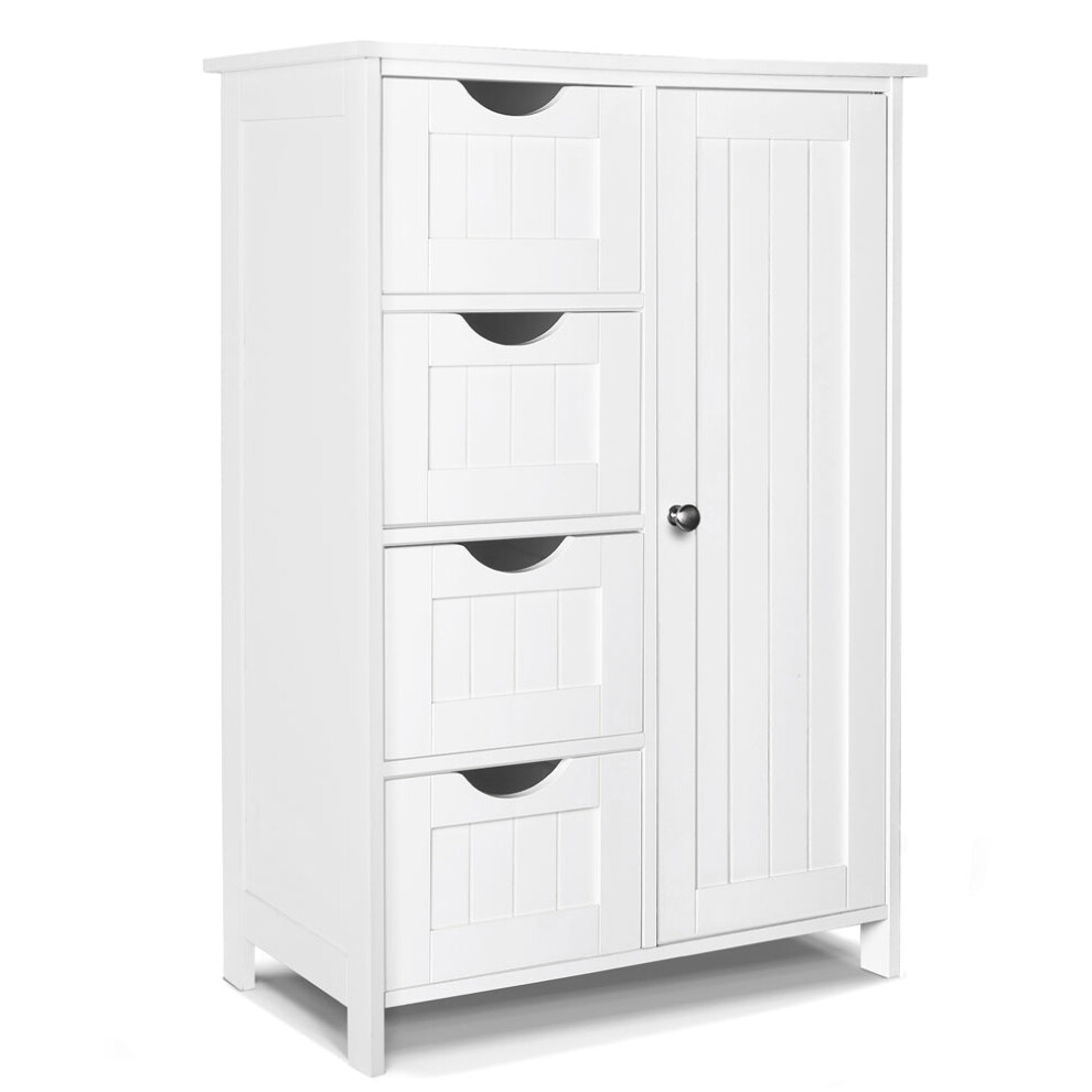 VOUNOT Bathroom Storage Cabinet Floor Freestanding Cupboard 55x30x82cm White