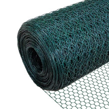 VOUNOT Chicken Wire Mesh, Metal Animal Fence, 13mm Holes, 1m x 25m, PVC Coated Green