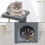 Vounot VOUNOT Cat Tree 88cm with Rope Scratching Platform, Grey 5