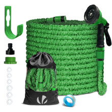 VOUNOT Flexible Garden Hose 100FT 10 Modes Green