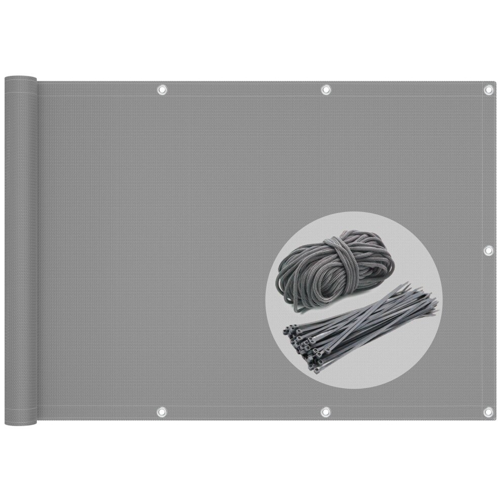 Vounot Balcony Privacy Screen, Hdpe Balcony Cover, 90X500cm Grey