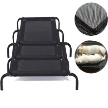 (S) Elevated Pet Sleep Bed Raised Dog Cat Cool Cot Metal Frame Breathable Mesh Foldable for Home Outdoor Indoor