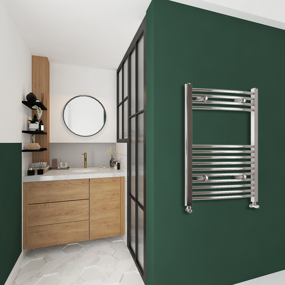 Clearance Sale Curved Bathroom Radiator Chrome 800x600mm