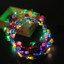 10 Stück LED Leuchtende Blume Floral Haarband Stirnband Krone Girlande Weihnachten Hochzeit