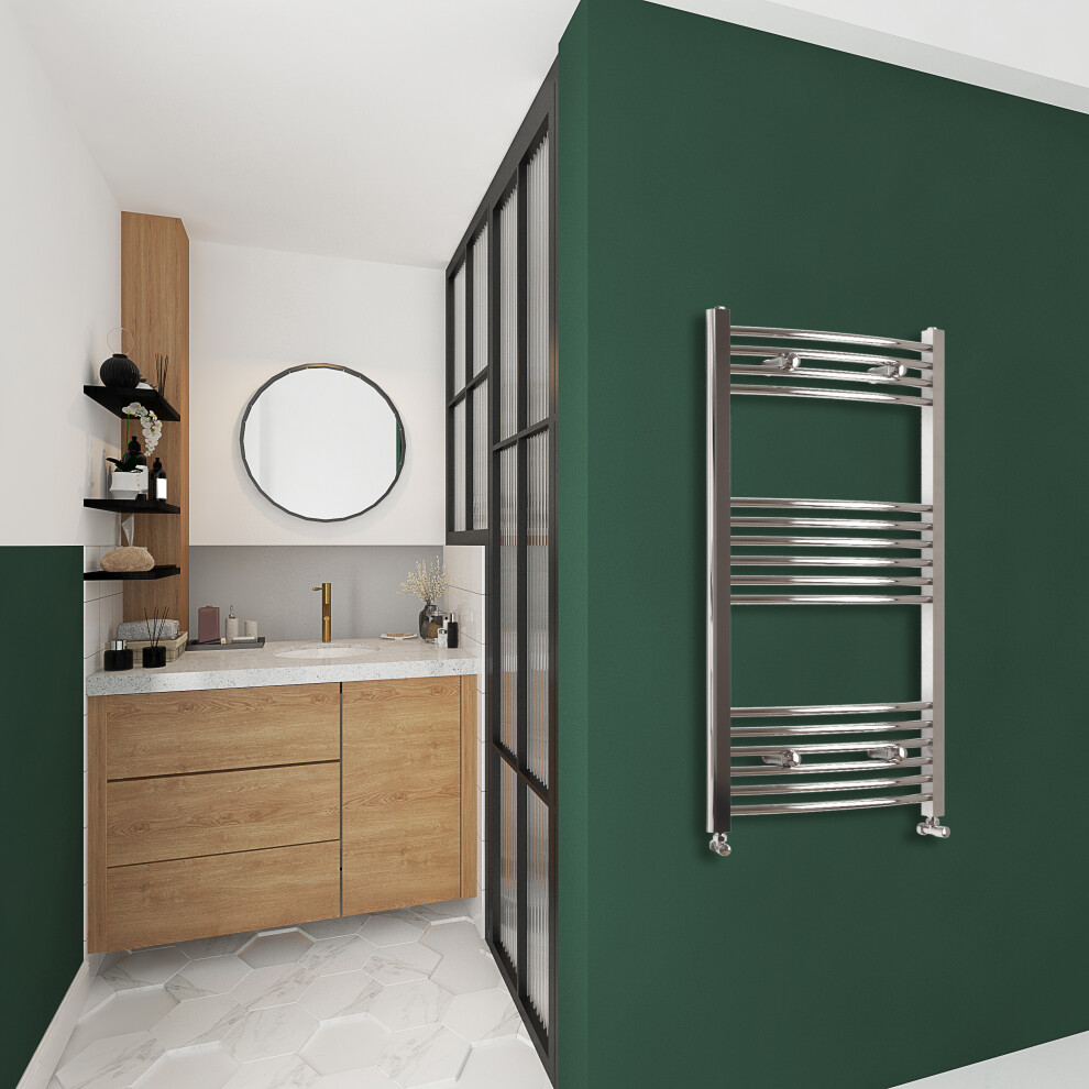 Clearance Sale Curved Bathroom Radiator Chrome 1000x400mm