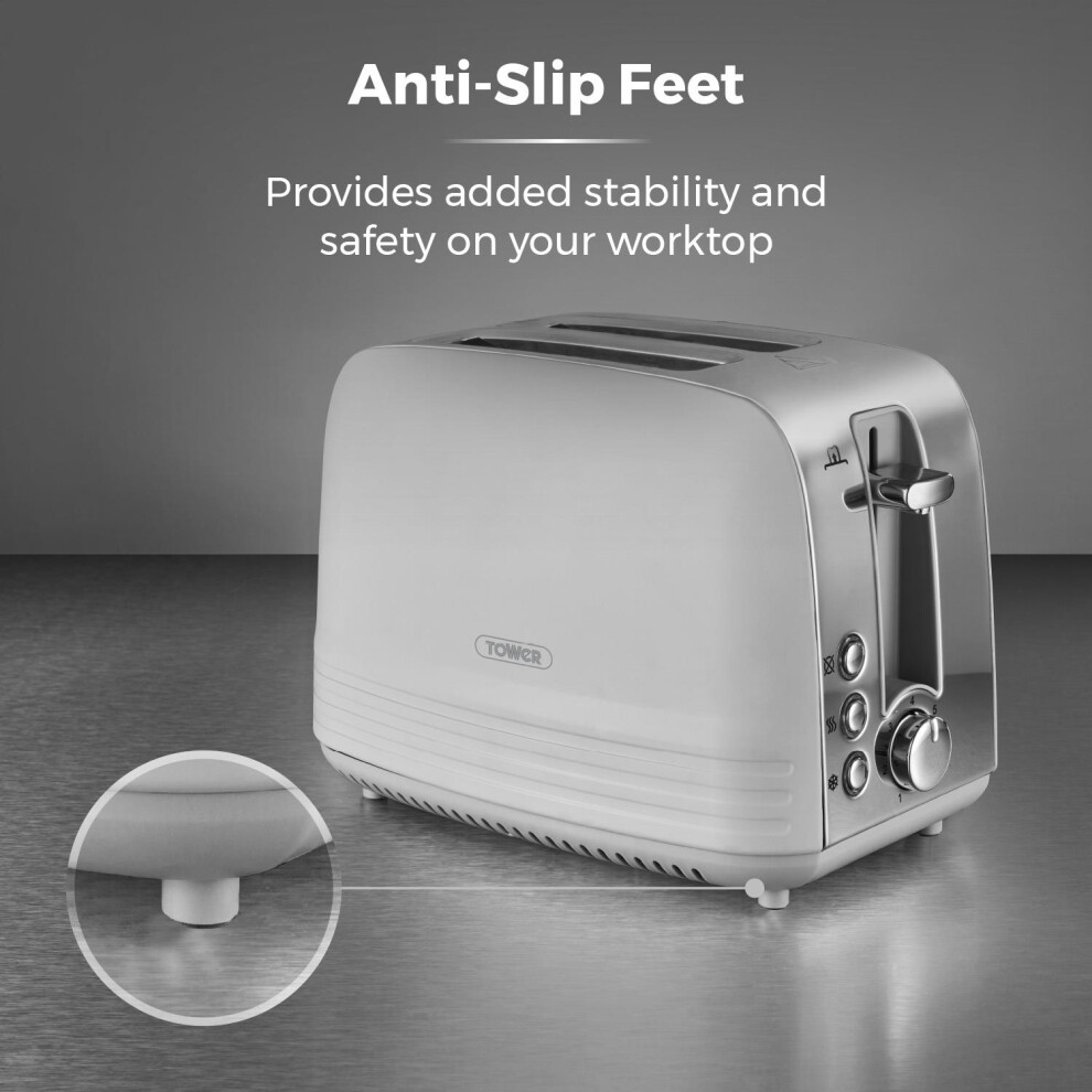 tower--t20080gry--ash-2-slice-toaster-with-7-browning-levels--defrost-reheat-cancel--925w--grey---chrome