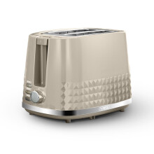 Tower T20082MSH 2 Slice Toaster, Solitaire Range in Latte and Chrome Accents