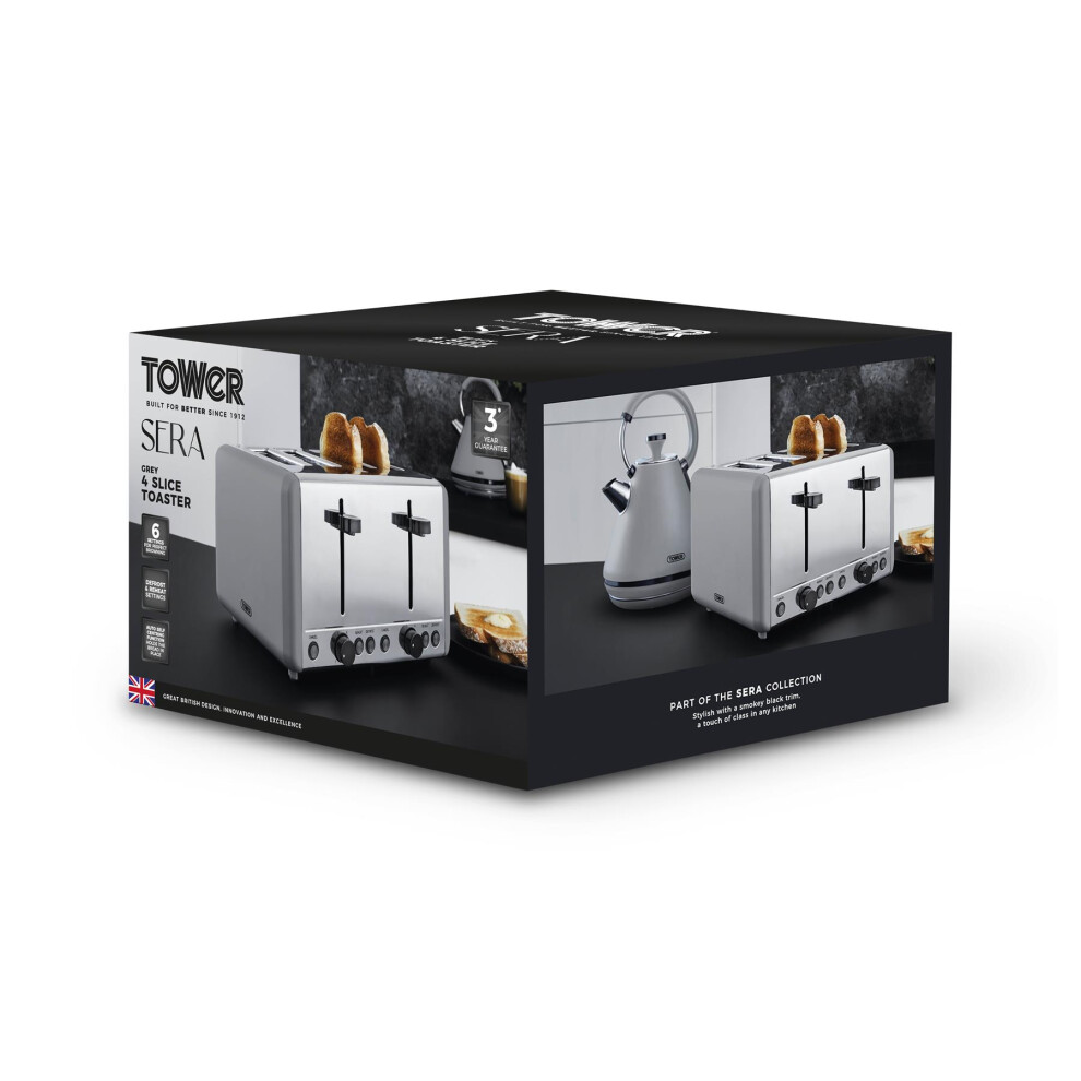 tower-t20086gry-sera-4-slice-toaster-with-6-browning-levels--removable-crumb-tray--defrost-reheat-cancel-functions--1800w--grey
