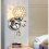 2 Stück Moderne Stil Wandlampe Kristall Wandlicht Halter mit Power Pull Schalter Kristall Wandleuchte 6