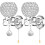 2pcs Modern Style Wall Lamp Crystal Wall Light Holder with Power Pull Switch Crystal Wall Sconce 2