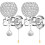 2 Stück Moderne Stil Wandlampe Kristall Wandlicht Halter mit Power Pull Schalter Kristall Wandleuchte 7