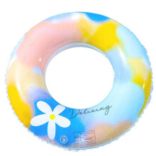 (60) Thickened Inflatable Childrens Fashionable Watercolor Flower Swimming Ring