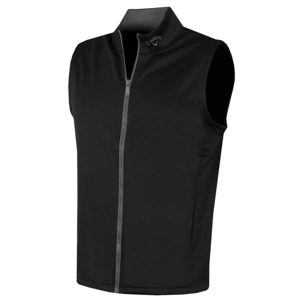 Callaway (Xl, Caviar) Golf Mens High Gauge Moisture Wicking Thermal Vest Gilet