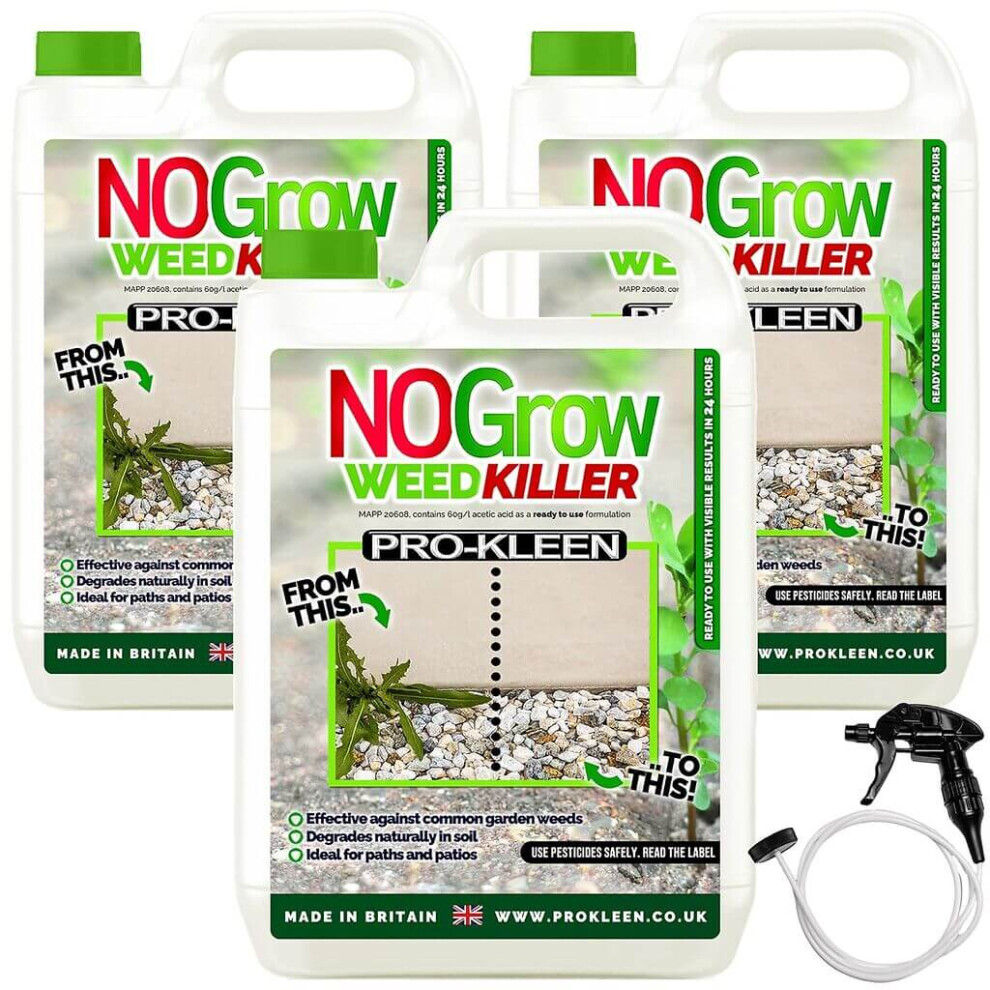 Pro-Kleen (15L) Nogrow 5L Acetic Acid Weed Killer