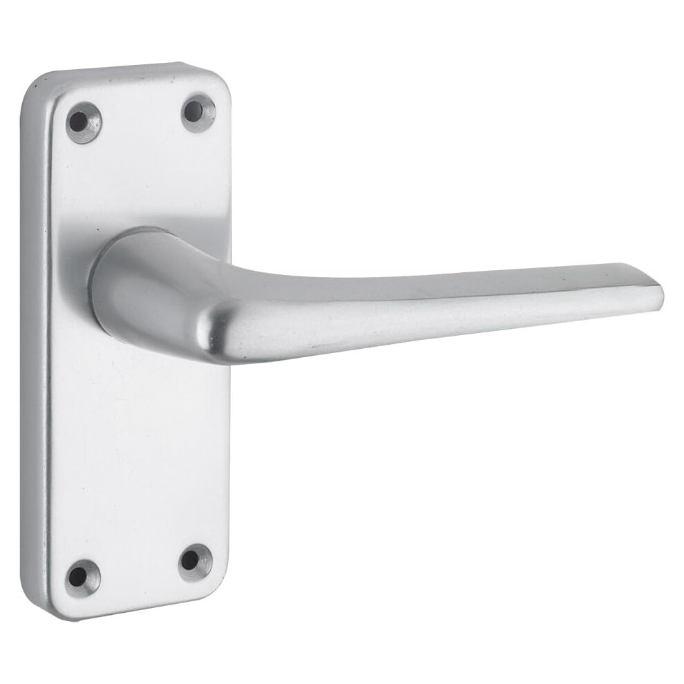 ZOO CONTRACT LEVER ON LATCH BACKPLATE SATIN ALUMINIUM 40MM X 102MM