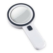 30x Lighted Magnifying Glass with 13 LEDs - 125mm Distortion-Free Large Handheld Lens for Reading, Gems, and Anti-Counterfeit Blue Light Verification