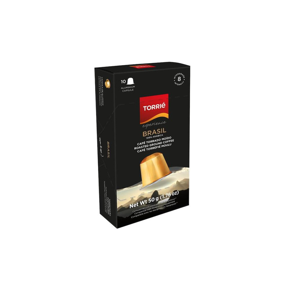 Nespresso Compatible Brasil Arabica Coffee 10 Capsules (Case of 1,  10 Capsules)