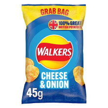 Walkers Cheese & Onion Crisps 45g (Case of 32)
