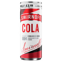 Smirnoff No.21 Vodka and Cola Ready to Drink Premix Can 250ml(Case of 12)