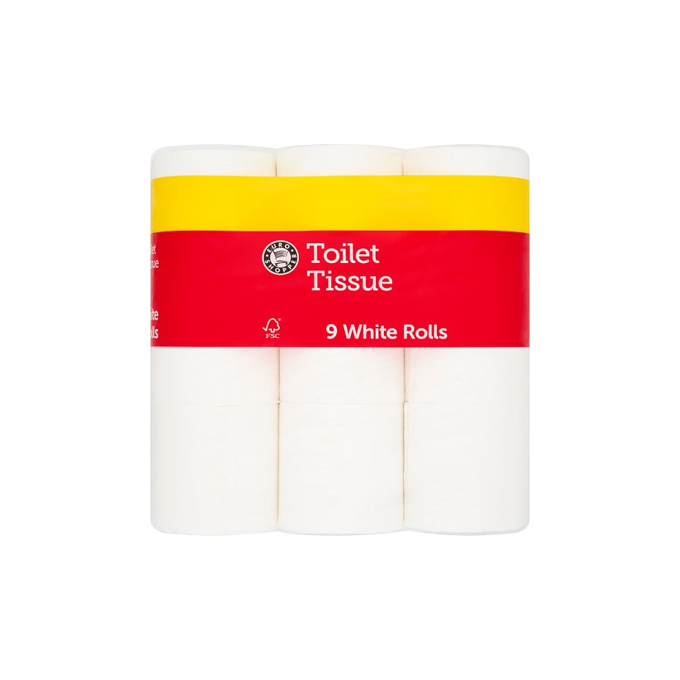 Euro Shopper Toilet Tissue 9 White Rolls (Case of 5, 5 x 9pk)